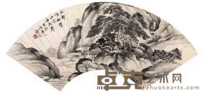 溥伒 山水 扇面 17.7×51cm